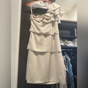 Cream Ruffle Dress